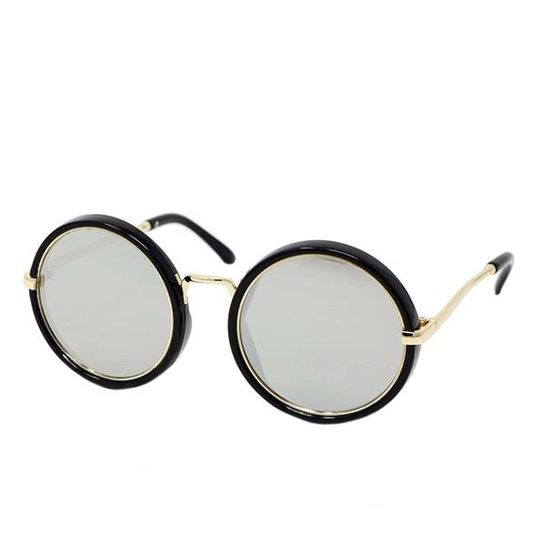 Round Sunglasses- Black/Gold