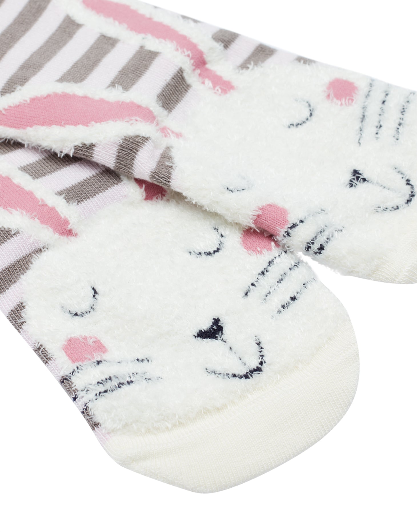 Pink Stripe Bunny Socks