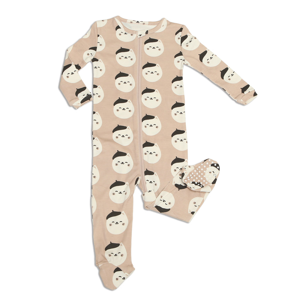 French Cat Footie (Organic Cotton)