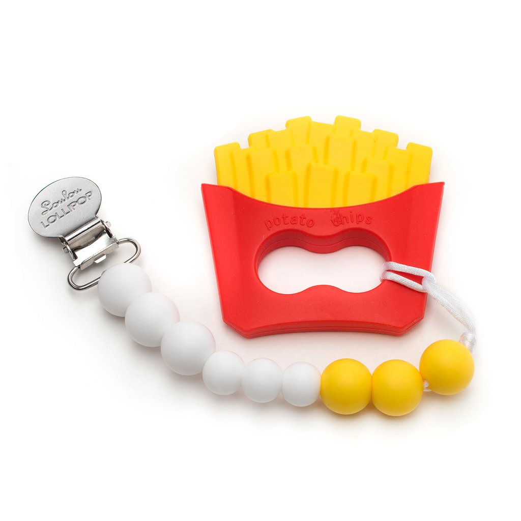 French Fries Silicone Teether w/ Clip