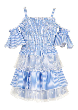 Smocked Top Dress with Ruffled Tiered Skirt