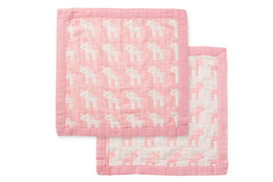 Jacquard Burp Cloth- Pink Unicorn