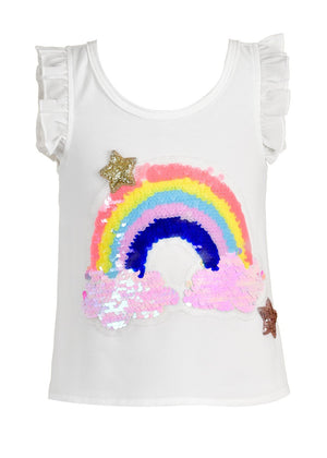 Rainbow Ruffle Top with Sequins