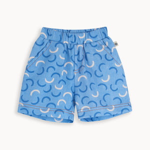 Blue Demin Waves Shorts (Organic Cotton)