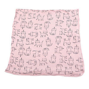 Pink Cat Swaddle Blanket (Bamboo)