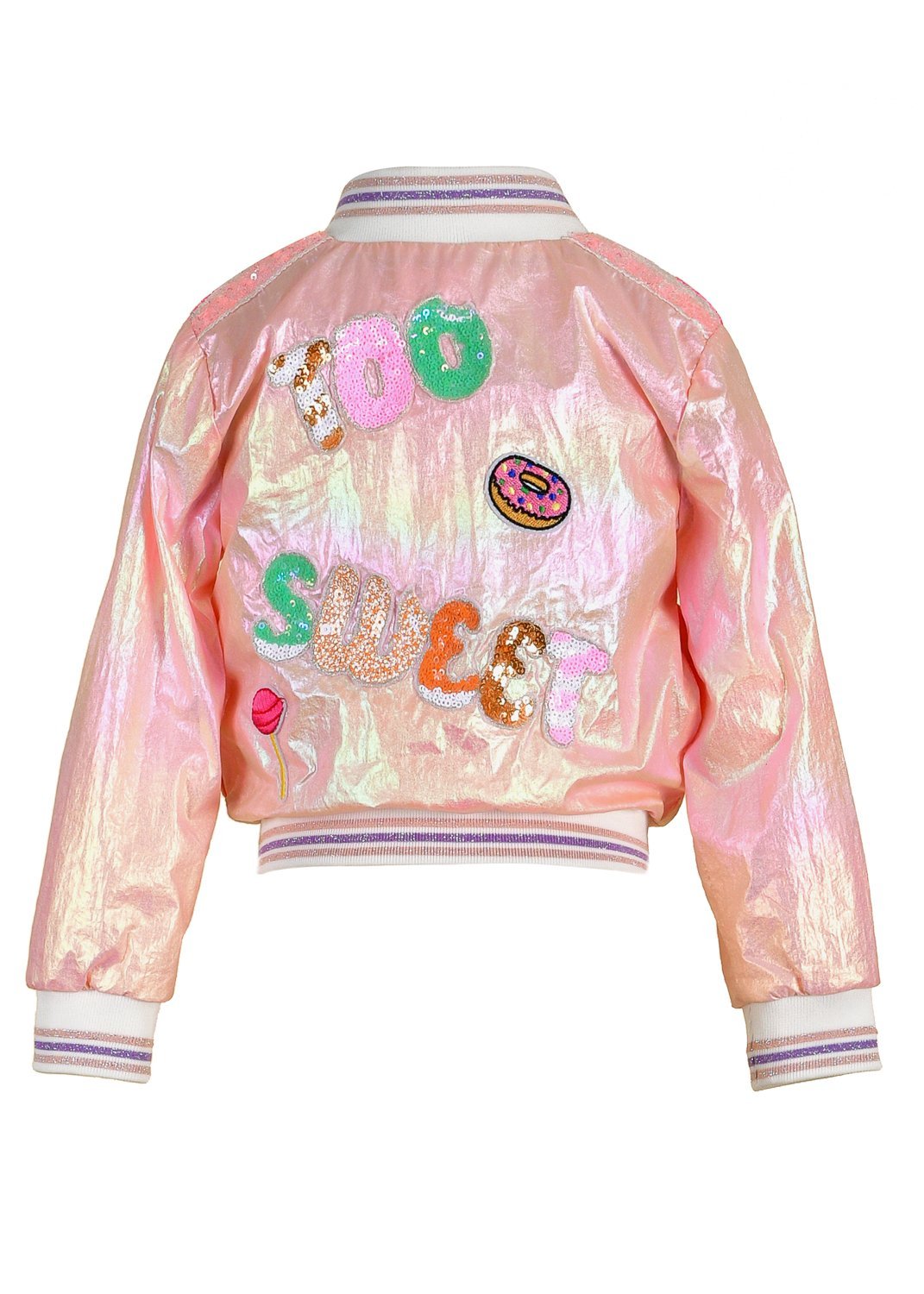EARTH SATIN BOMBER JACKET IN HAPPINESS GRADIENT — HINDAMME