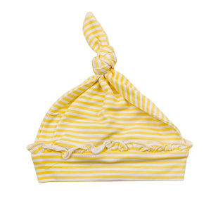 Yellow Stripes Knotted Hat (0-3M)